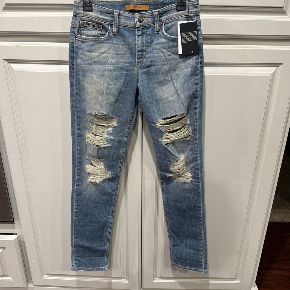NWT Joe's Jeans Women's Light Blue Distressed Boyfriend Jeans